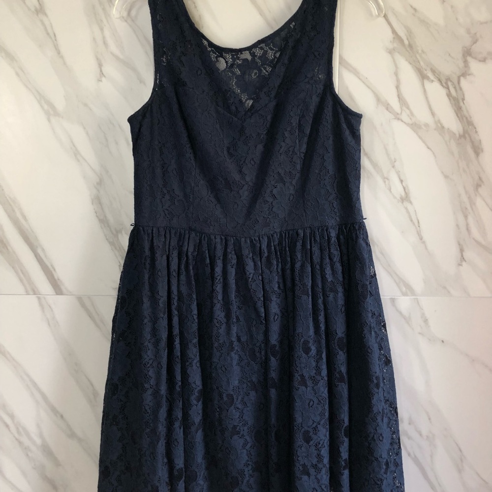 Navy Blue Lace Dress